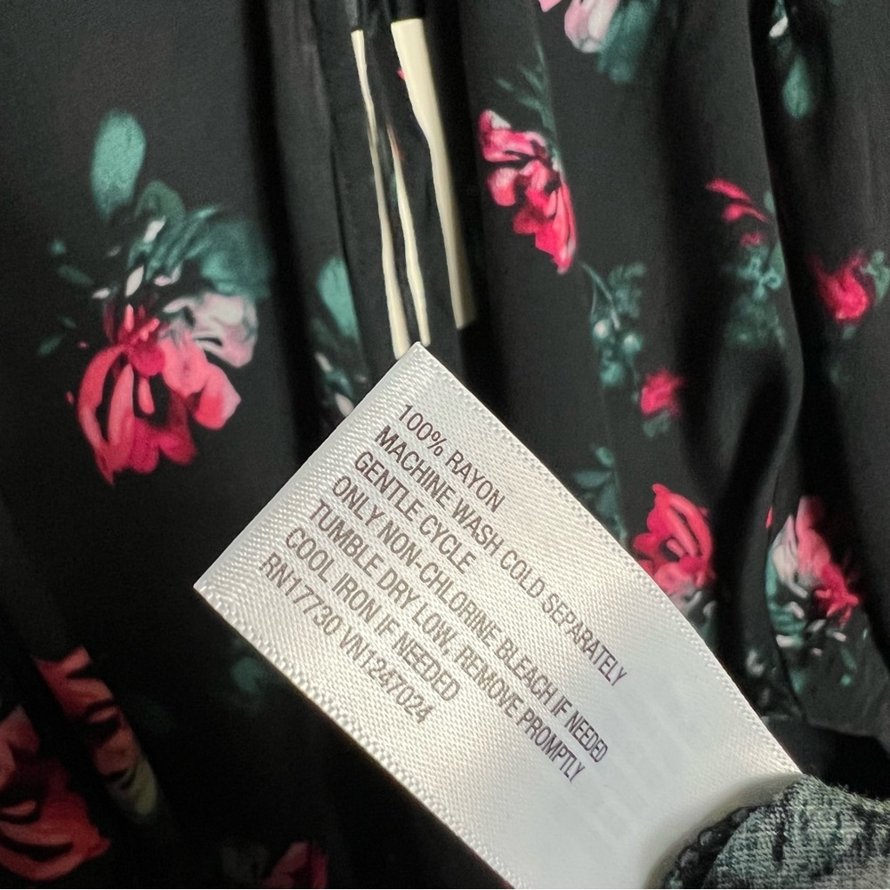 A New Day Black Floral Tiered Dress size 4X  NWT - Picture 6 of 8